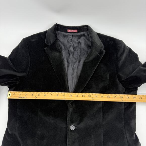 SAMUEL WINDSOR Mens Velvet Single Button Blazer Size 38S Black Regent Jacket - Picture 8 of 11